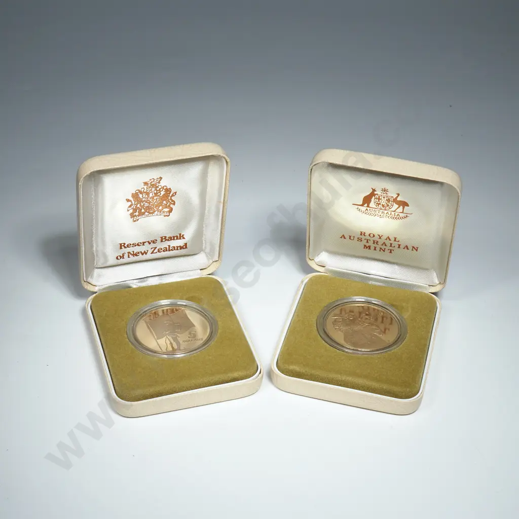 1990 Anzac Two Five Dollar Coin Set - Missing Outer Box  Image 1++