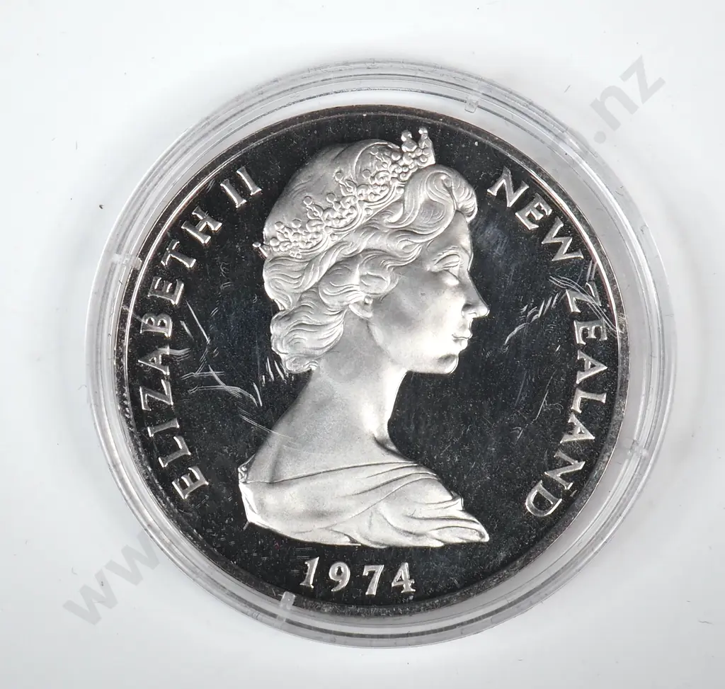 1974 27.22 Gram Sterling Silver New Zealand Proof Coin  Image 1++