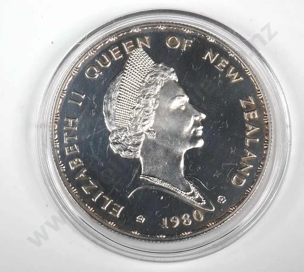 1980 27.22 Gram Sterling Silver New Zealand Proof Coin  Image 1++