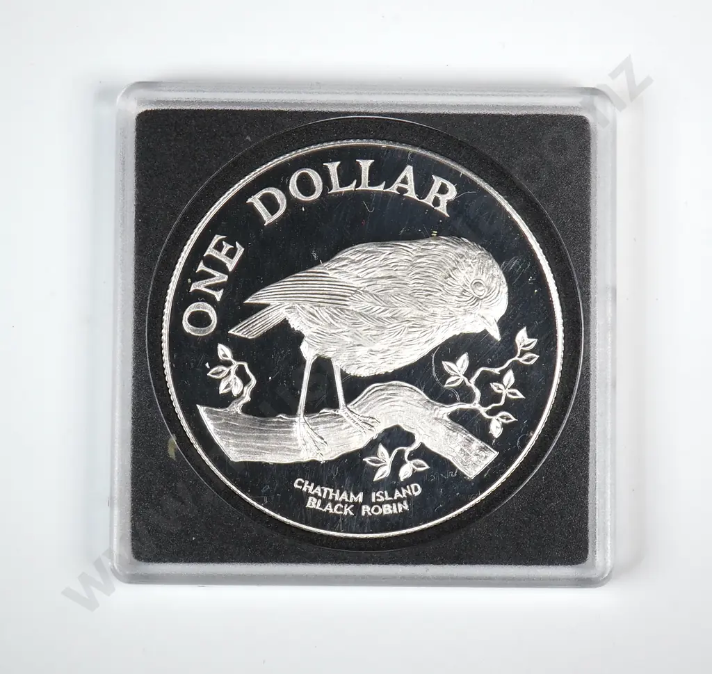 1984 27.21 Gram Sterling Silver New Zealand Proof Coin  Image 1++