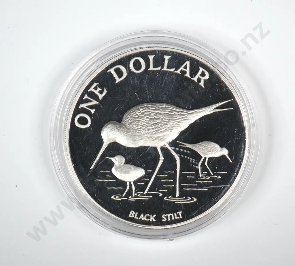 1985 27.21 Gram Sterling Silver New Zealand Proof Coin  Image 1++
