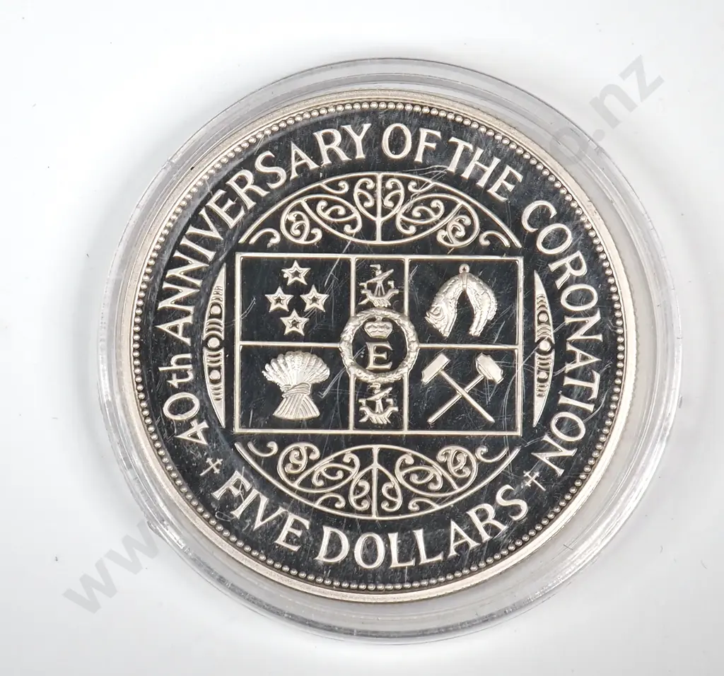 1993 27.22 Gram Sterling Silver New Zealand Proof Coin  Image 1++