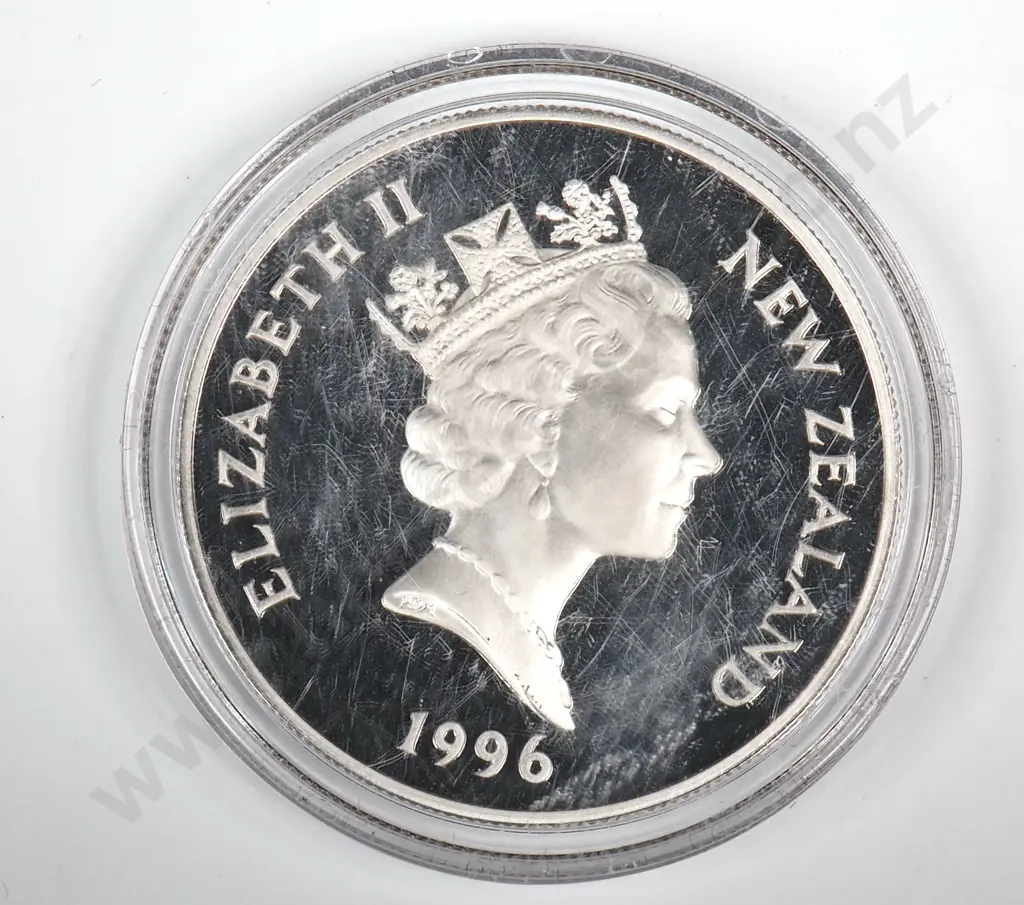 1996 28.28 Gram Sterling Silver New Zealand Proof Coin  Image 1++