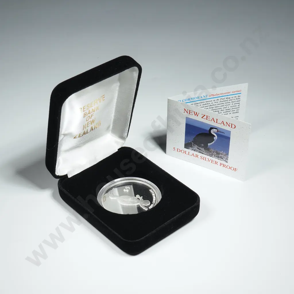 2000 Pied Cormorant Proof Silver Five Dollar Coin Image 1++