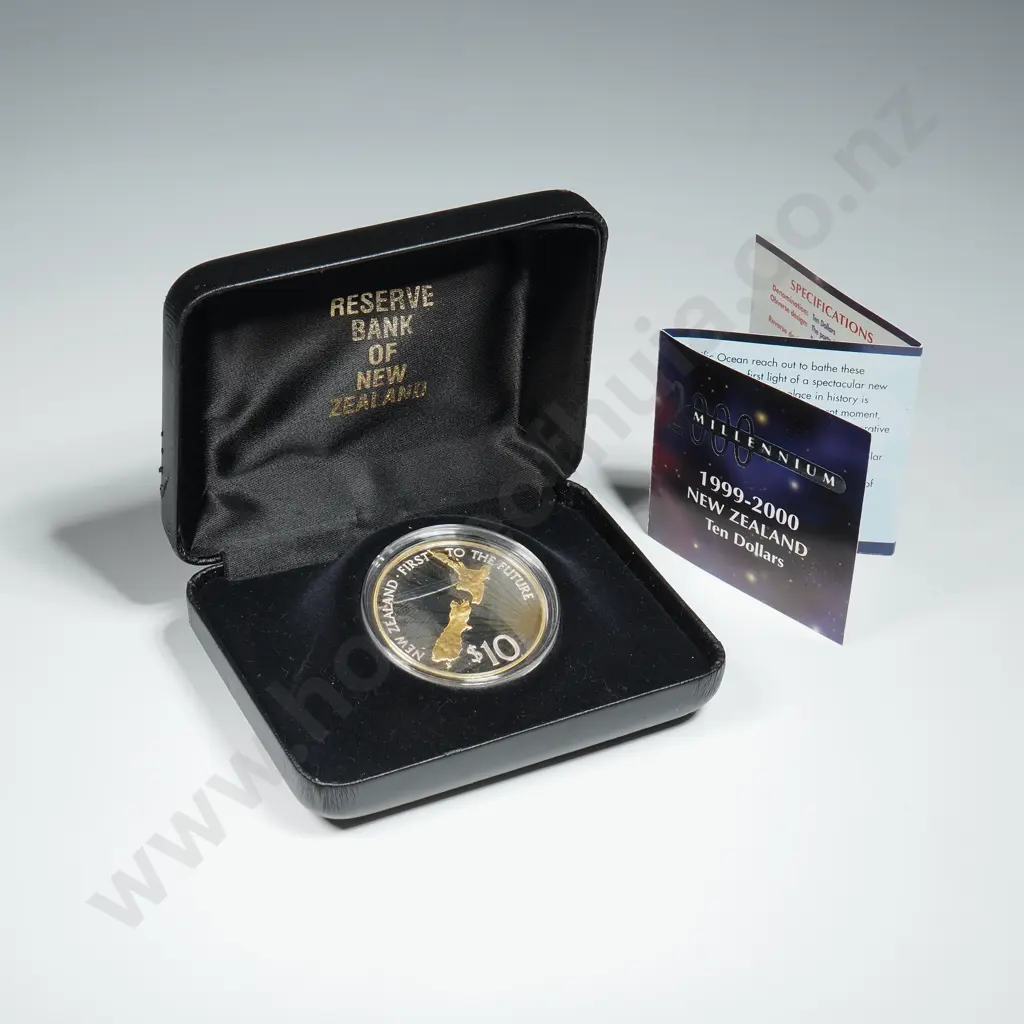 2000 New Zealand Millennium Proof Silver Ten Dollar Coin  Image 1++