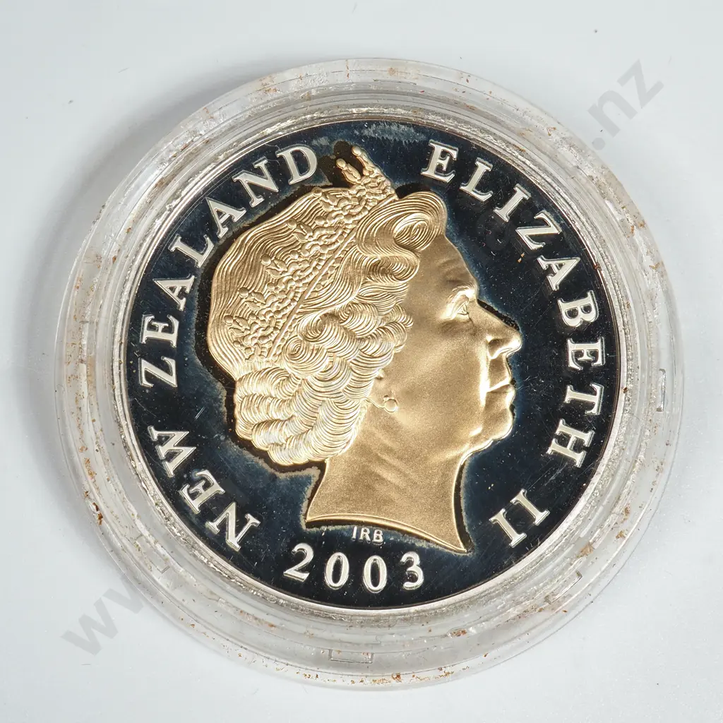 2003 New Zealand Five Dollar Proof Silver Coin Image 1++