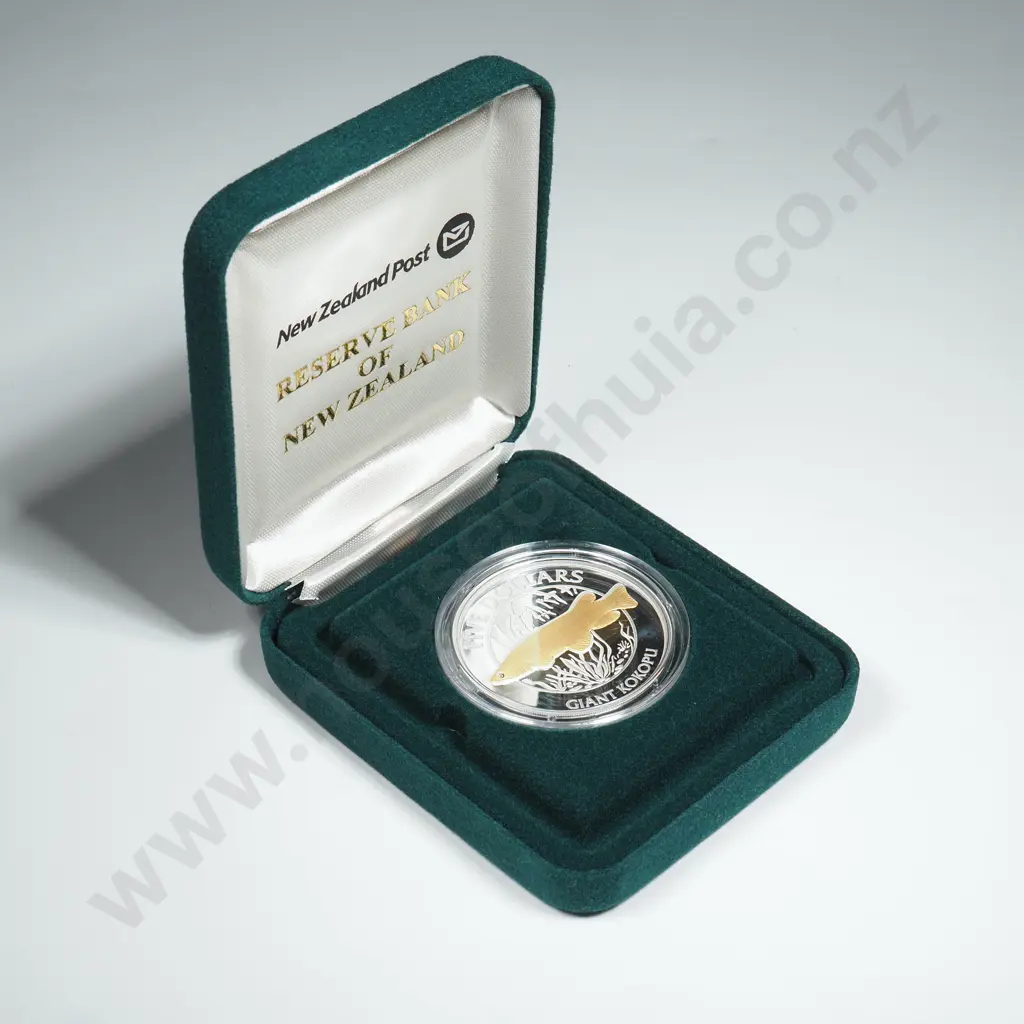 2003 New Zealand SIlver Proof Five Dollar Coin Image 1++