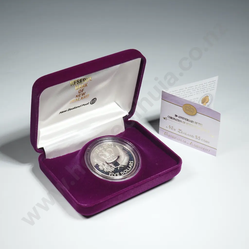 2003 New Zealand Silver Proof Five Dollar Coin  Image 1++