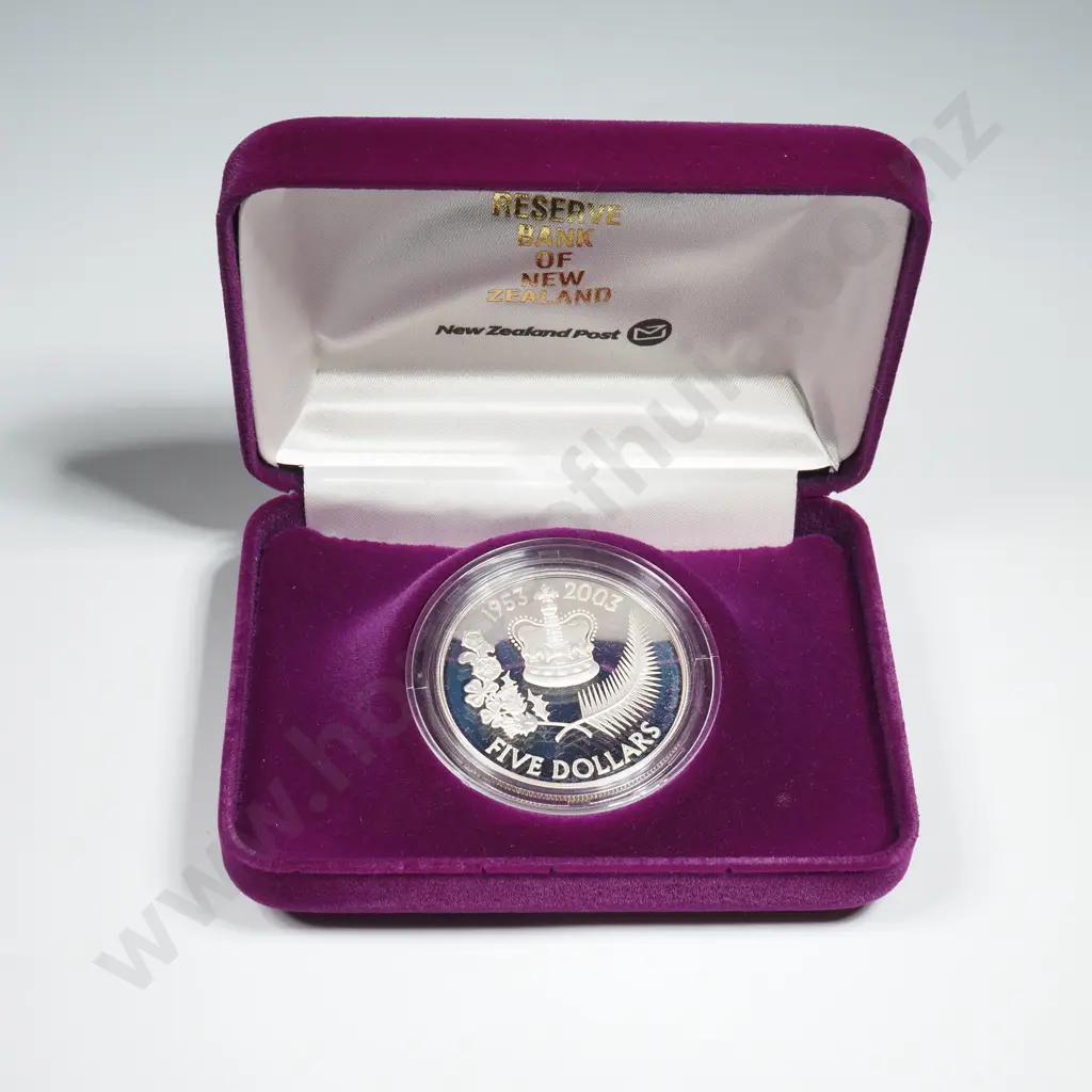 2003 New Zealand Silver Proof Five Dollar Coin  Image 1++