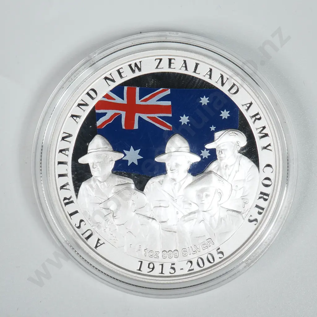 2005 ANZAC One Ounce Silver Proof Coin  Image 1++