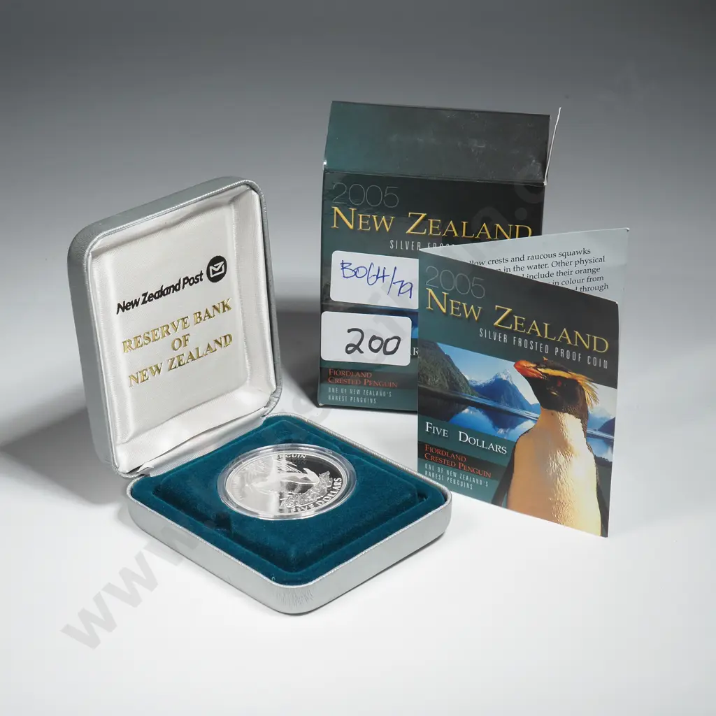2005 New Zealand Silver Proof Five Dollar Coin  Image 1++