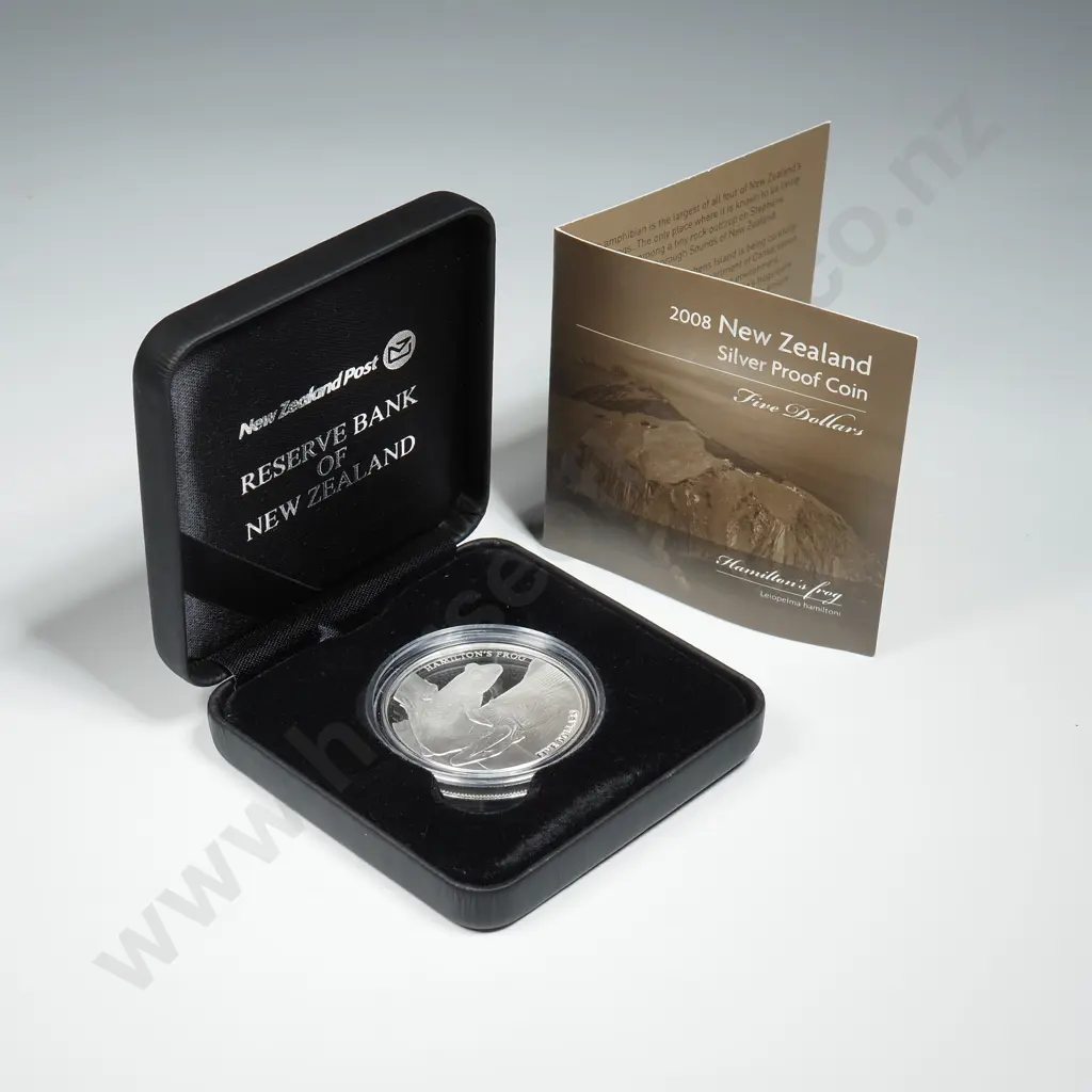 2008 New Zealand Five Dollar Silver Proof Coin  Image 1++