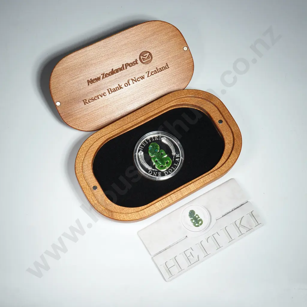 2010 New Zealand Cased Silver Proof Dollars: Maori Art Heitiki Image 1++