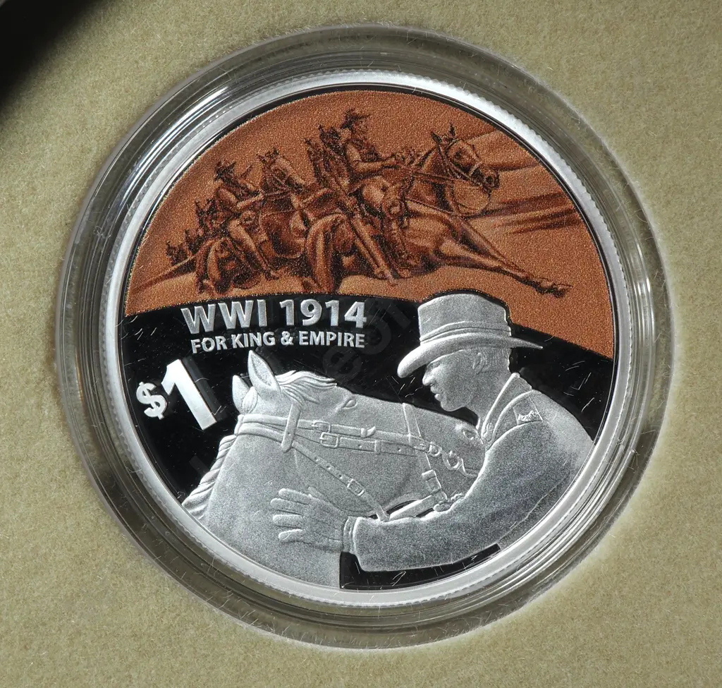 2014 New Zealand WWI For King & Empire Coin One Ounce Silver Proof Image 1++