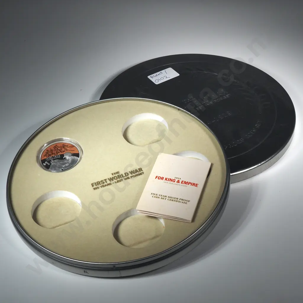 2014 New Zealand WWI For King & Empire Coin One Ounce Silver Proof Image 1++