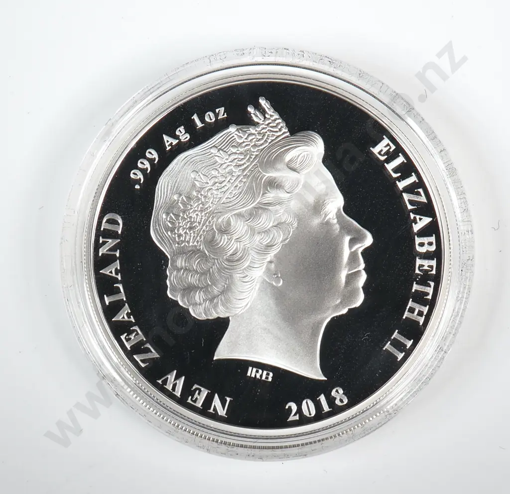Uncased 2018 New Zealand Proof One Ounce Silver Coin  Image 1++