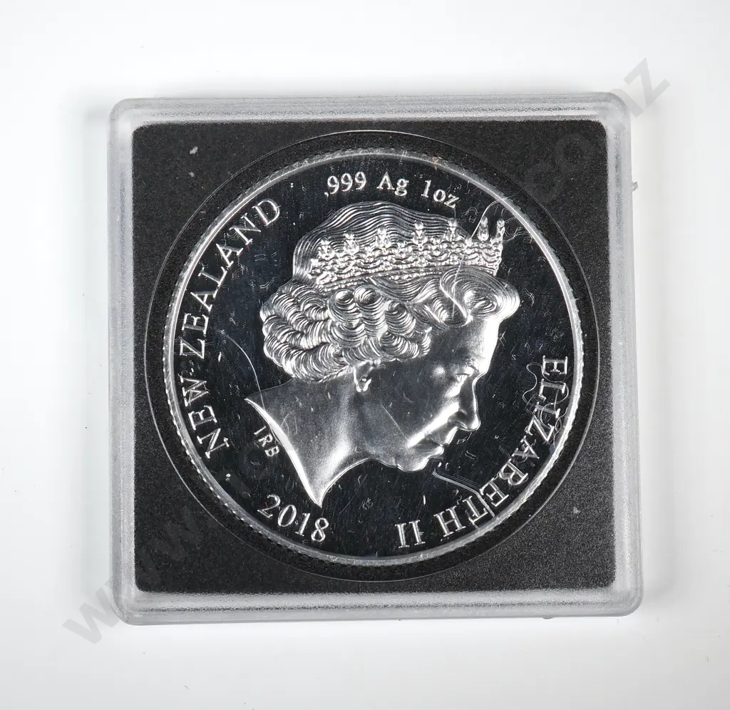 Uncased 2018 New Zealand Proof One Ounce Silver Coin  Image 1++