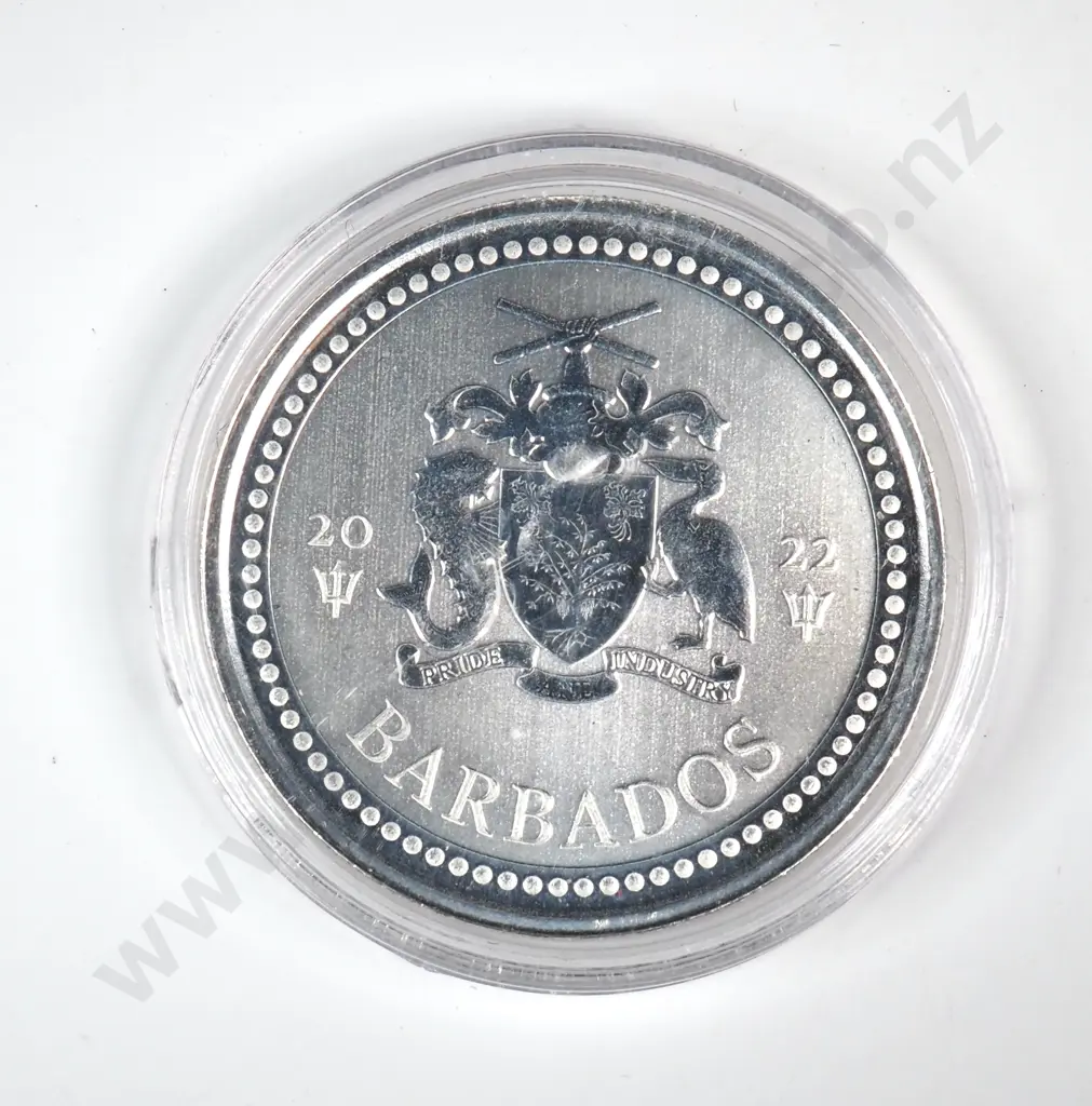 2022 Barbados One Ounce Silver Coin  Image 1++