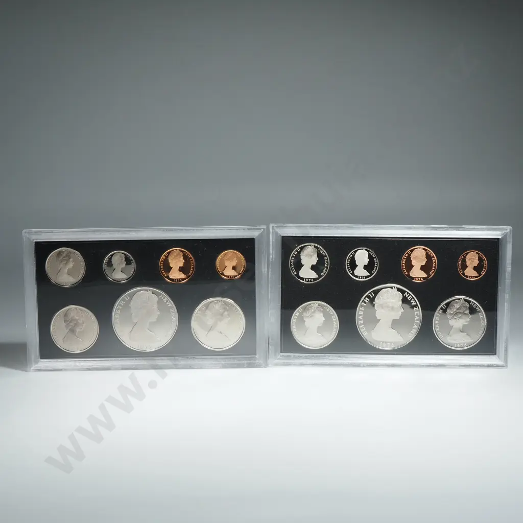 1972 & 1976 New Zealand Proof Coin Sets Image 1++