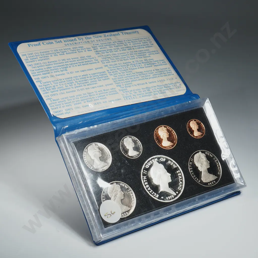 New Zealand Proof Coin Set w Silver One Dollar Coin Image 1++