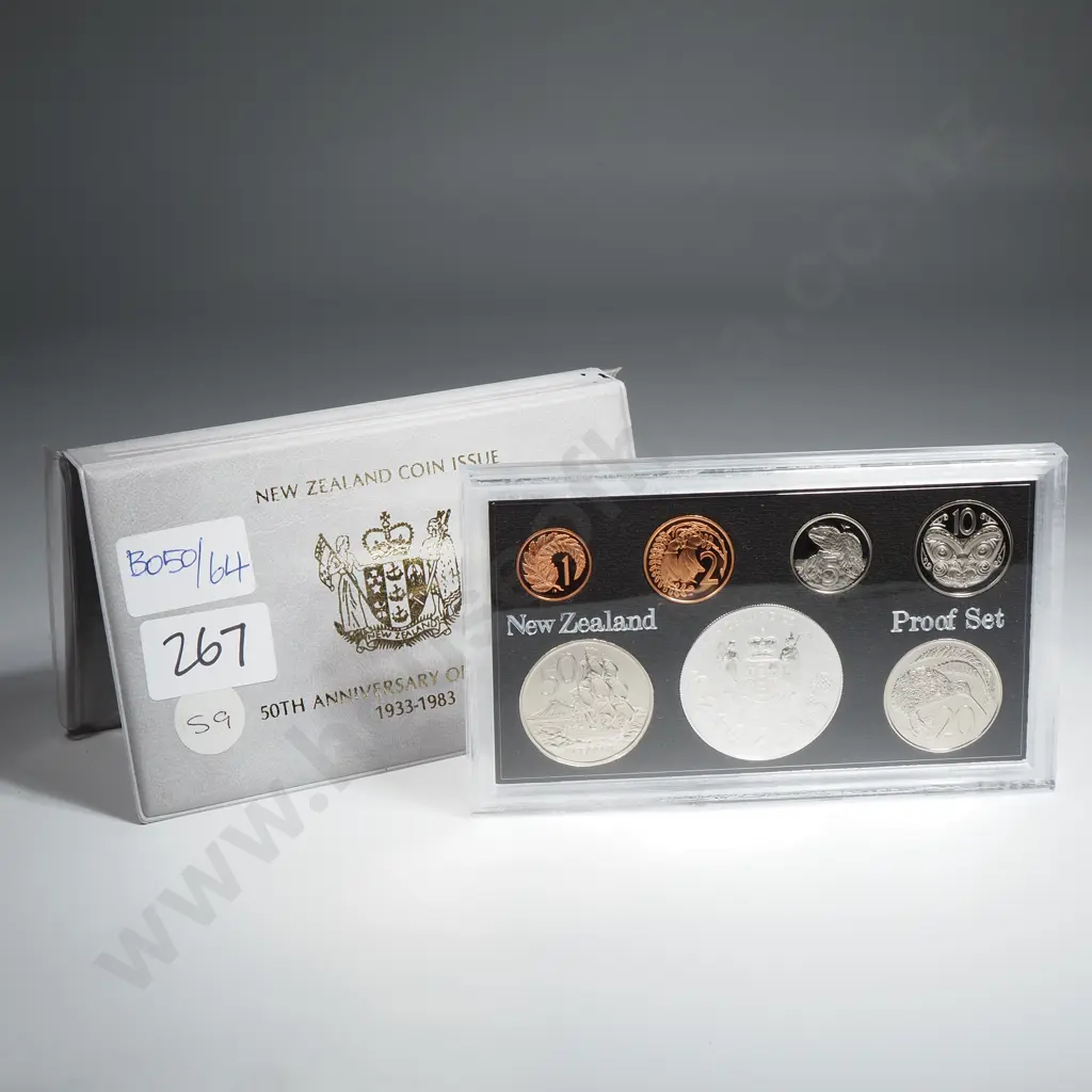 New Zealand Proof Coin Set w Silver One Dollar Coin Image 1++