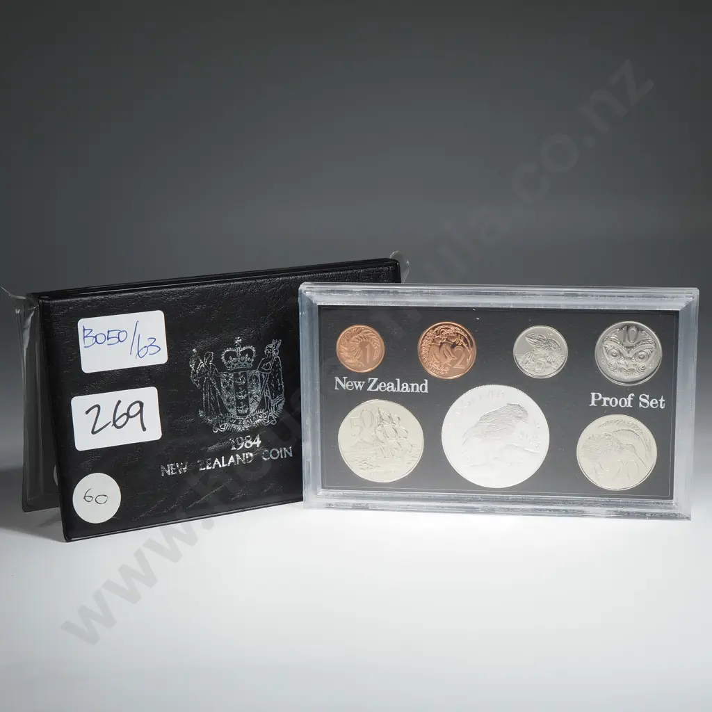 New Zealand Proof Coin Set w Silver One Dollar Coin Image 1++