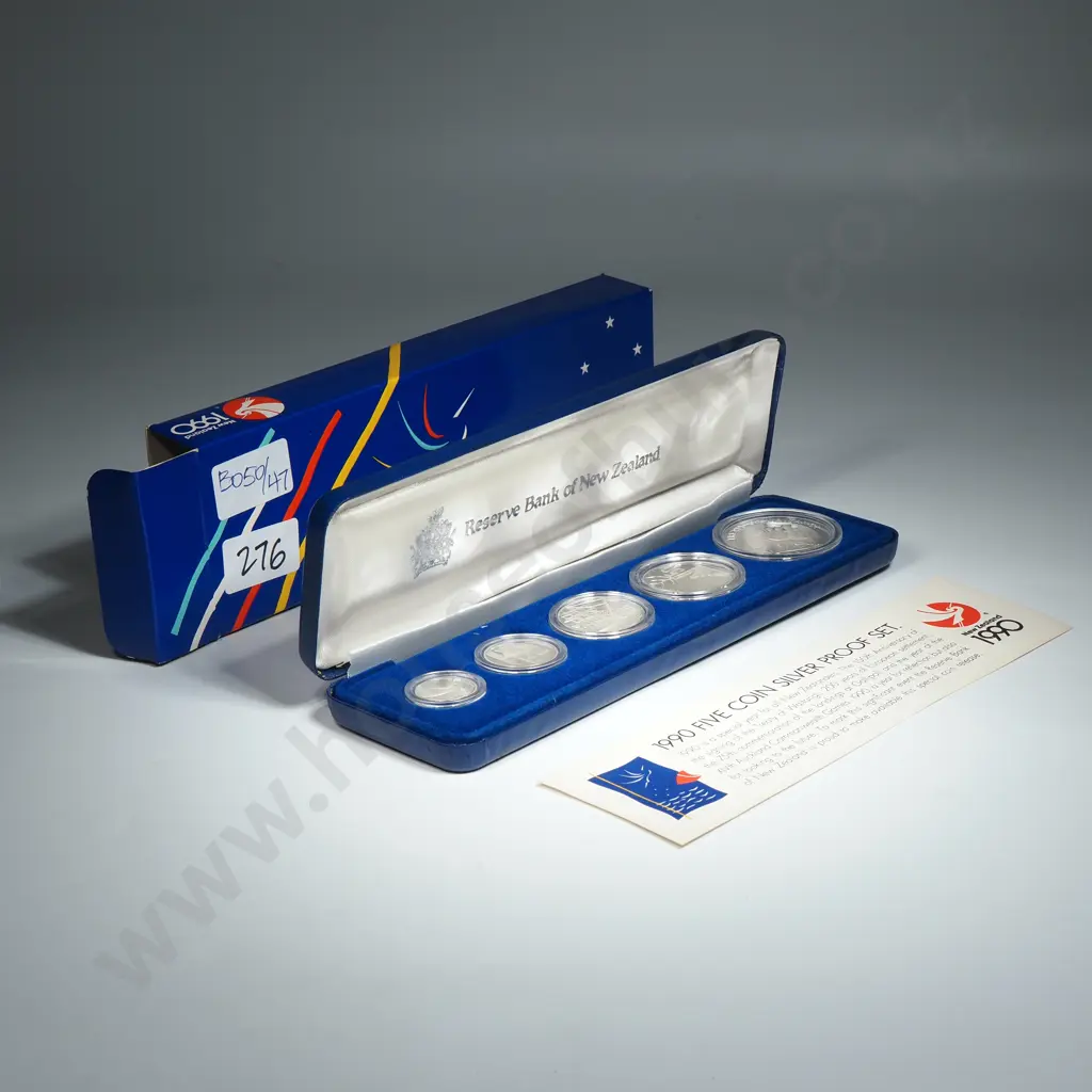 1990 New Zealand Silver Proof Coin Set  Image 1++