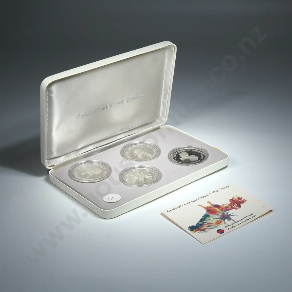 1990 New Zealand Celebration of Sport Four Proof Silver Coins  Image 1++