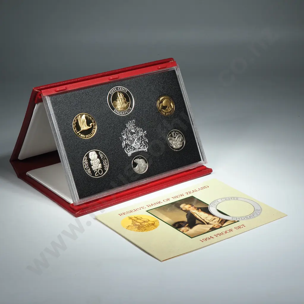 1994 New Zealand Proof Coin Set w Silver Coin  Image 1++