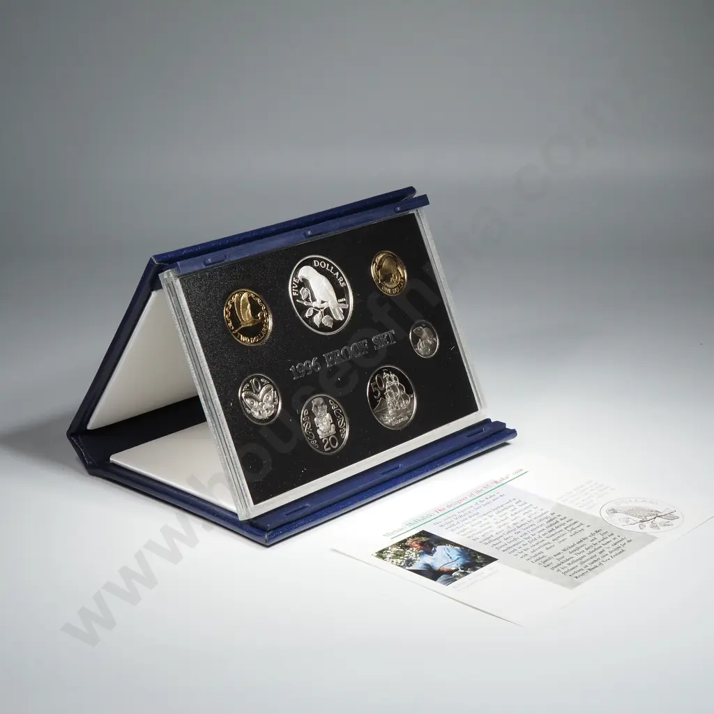 1996 New Zealand Proof Coin Set w Silver Coin  Image 1++