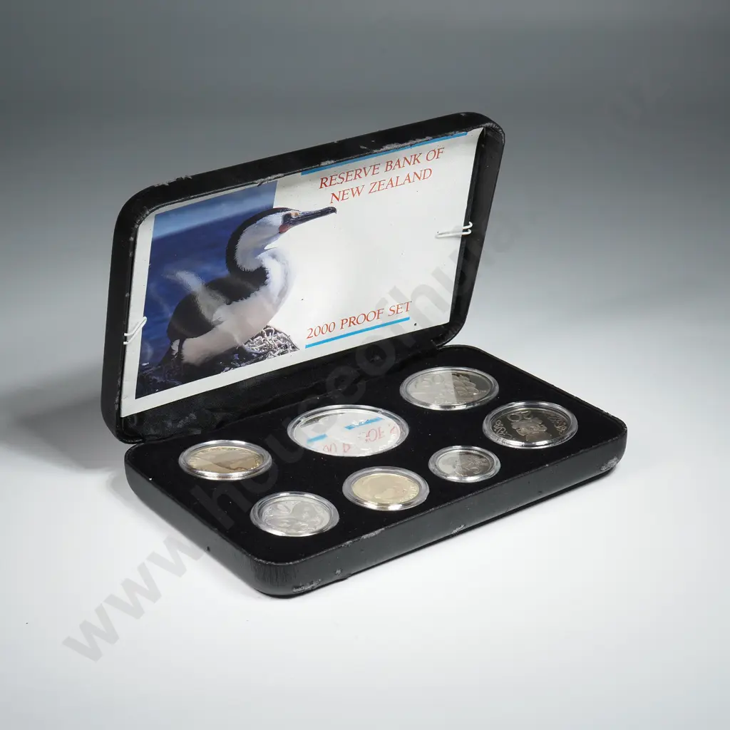 2000 New Zealand Pied Cormorant Proof Coin Set w Silver Coin Image 1++