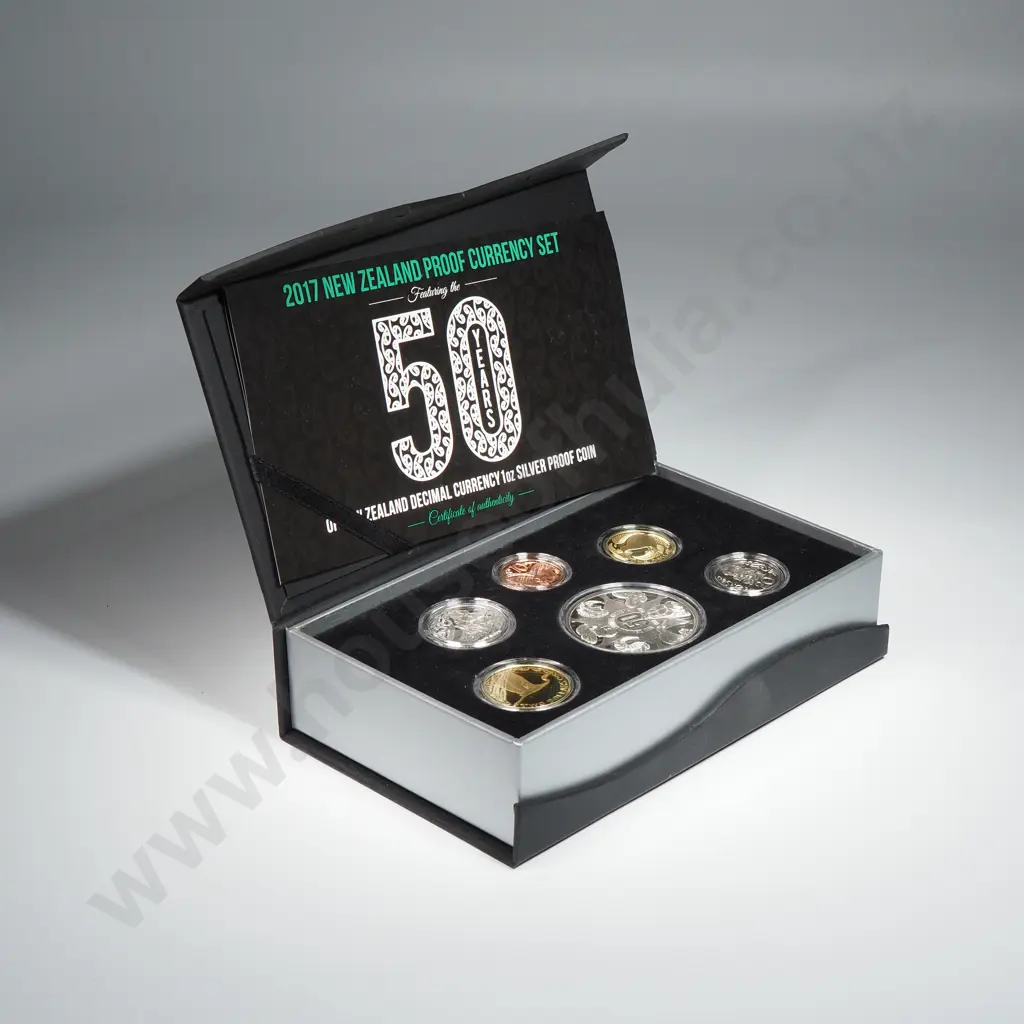 2017 Decimal Currency 50th Anniversary Proof Set w One Ounce Silver Proof Coin CV $1000 Image 1++
