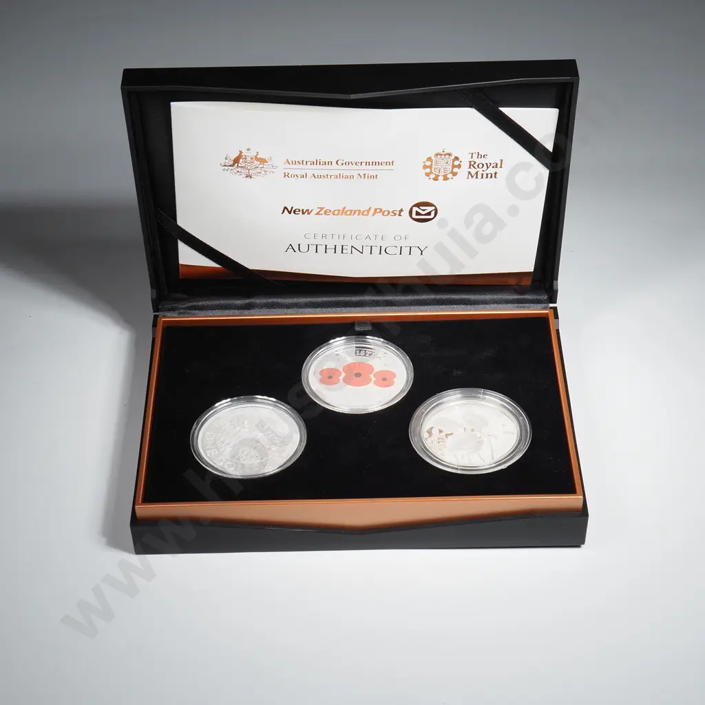 2018 Armistice Three Nations Set of Two One Ounce Silver Proof Coins & .84 Ounce ASW Coin  Image 1++