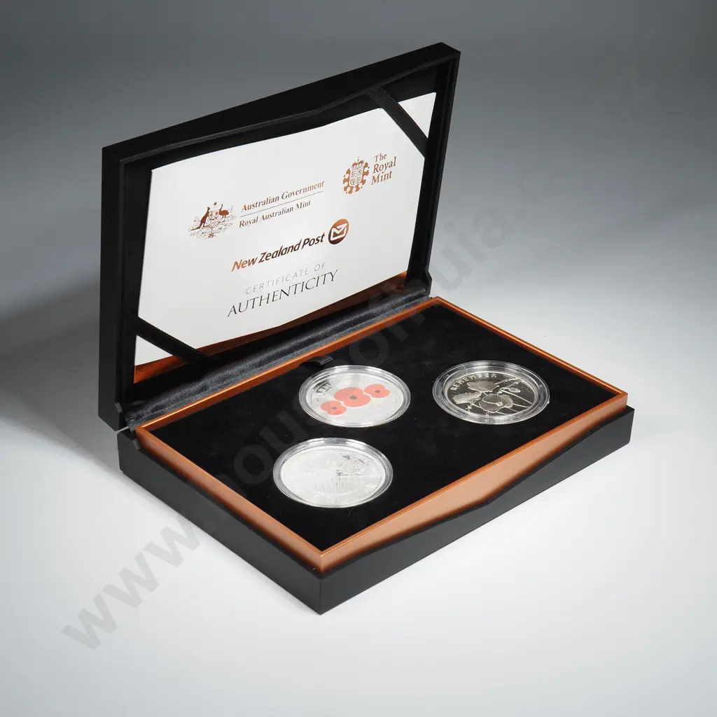 2018 Armistice Three Nations Set of Two One Ounce Silver Proof Coins & .84 Ounce ASW Coin  Image 1++