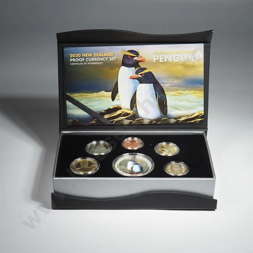 2020 New Zealand Proof Currency Set w One Ounce Silver Proof Coin  Image 1++