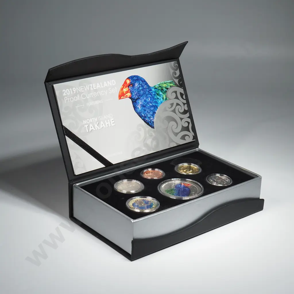 2019 New Zealand Proof Currency Coin Set w Proof Silver Ounce Coin  Image 1++