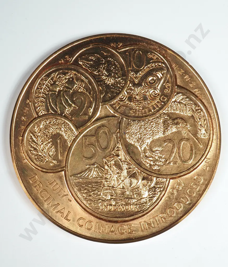 Numismatic Society of New Zealand Decimal Coinage Medal  Image 1++