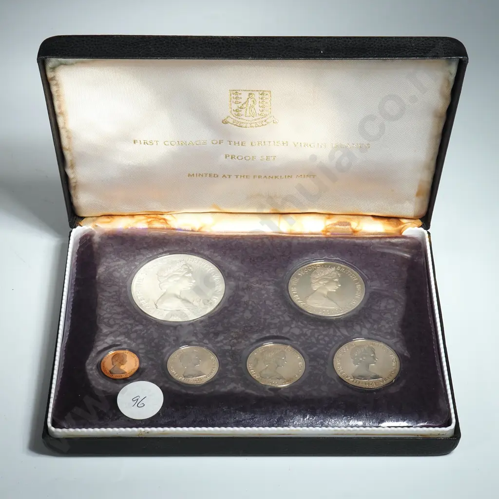 1973 First Coinage of the British Virgin Islands Proof Coin Set w Silver Coin  Image 1++