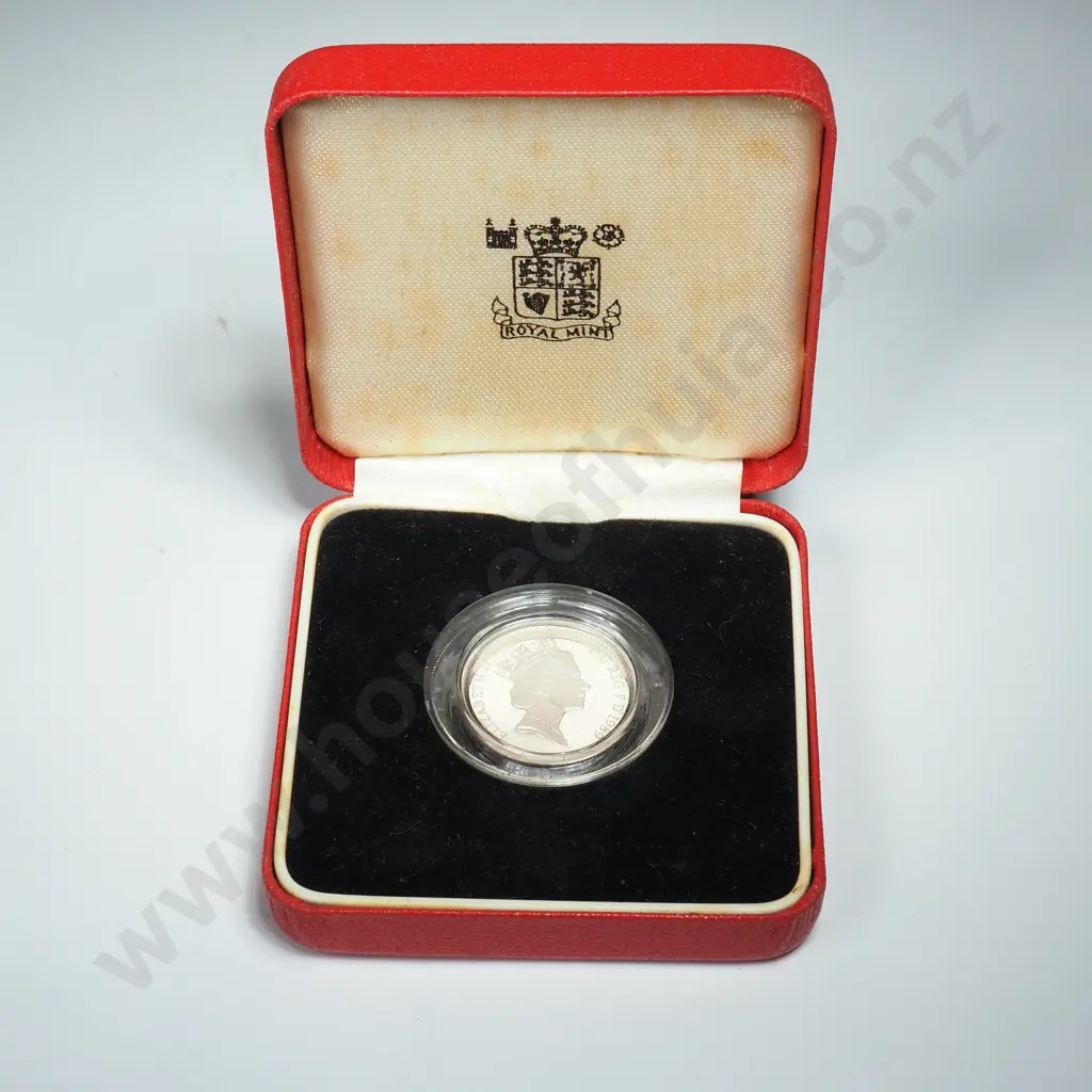 1989 United Kingdom Proof Silver Piedfort One Pound  Image 1++