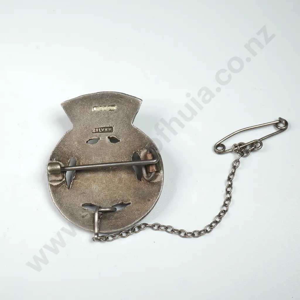 Antique Dannevirke High School Sterling Silver Badge Image 1++