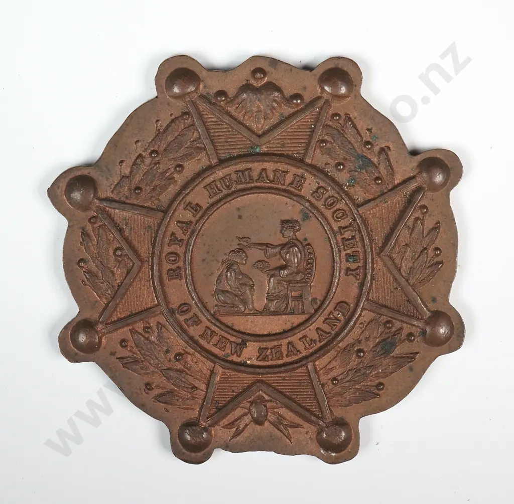 Copper medal “ROYAL HUMANE SOCIETY OF NEW ZEALAND” 40mm ( possible trial piece? ) Image 1++
