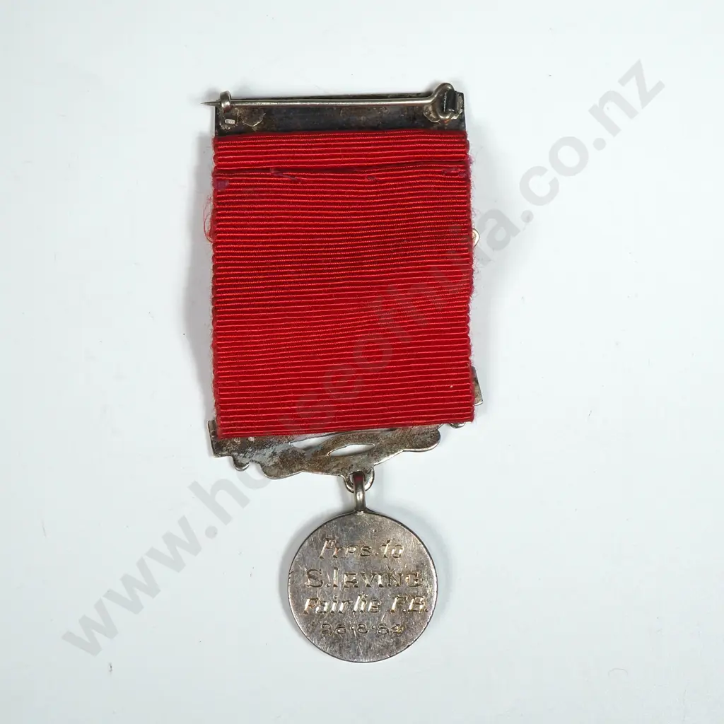 Sterling Silver Fire Brigade  Life Member Medal to S Irving 30.4 Grams Image 1++