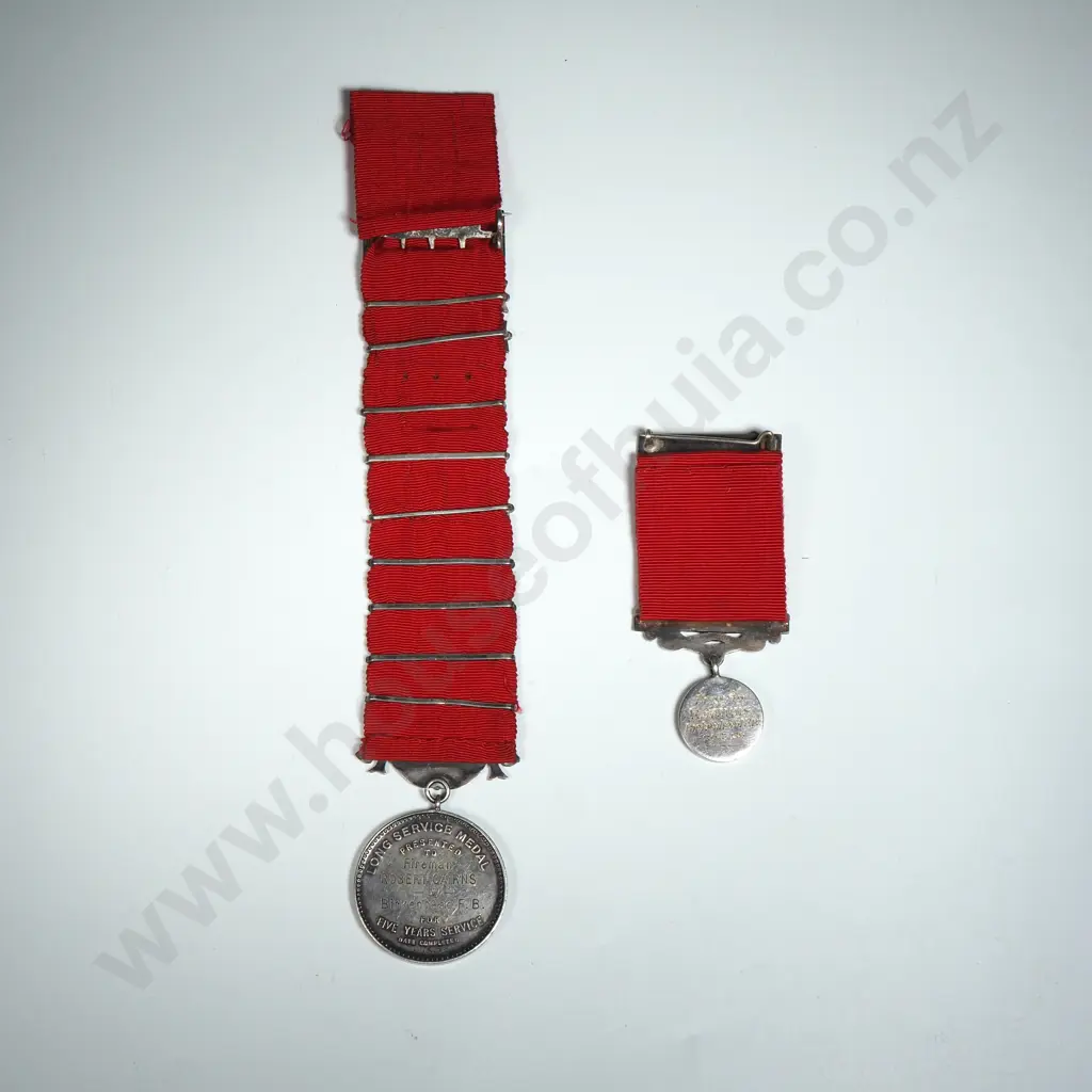 1936 Sterling Silver UFBA Long Service Medal to Robert Cairns Birkenhead Fire Brigade - 109.88 Grams Total Weight Image 1++