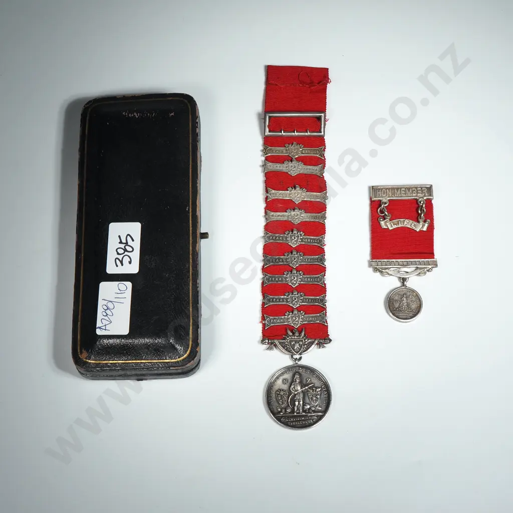 1936 Sterling Silver UFBA Long Service Medal to Robert Cairns Birkenhead Fire Brigade - 109.88 Grams Total Weight Image 1++
