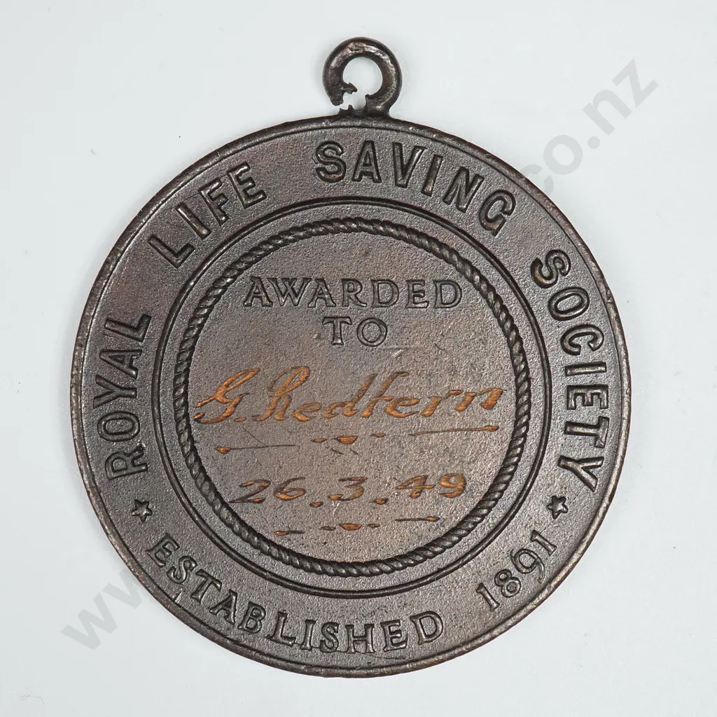 Royal Life Saving Society Award to G Redfern 1949 Image 1++