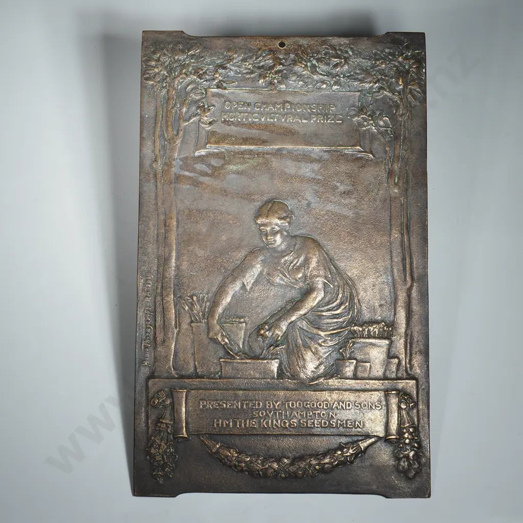 Large Bronze Horticultural Prize Plaque  Image 1++