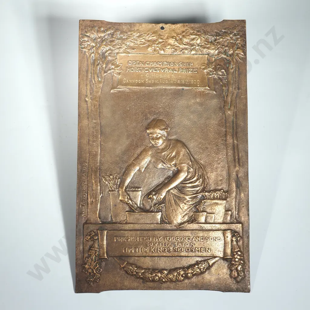 Large Bronze Horticultural Prize Plaque  Image 1++