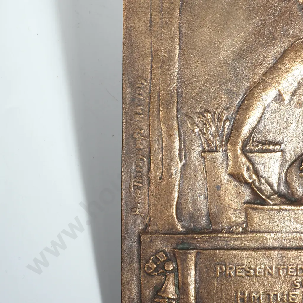 Large Bronze Horticultural Prize Plaque  Image 1++