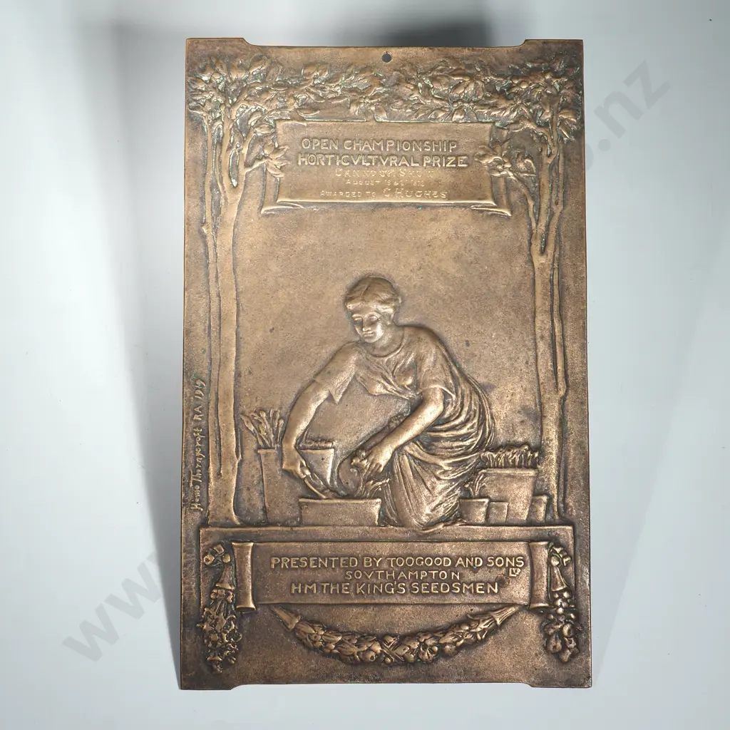 Large Bronze Horticultural Prize Plaque  Image 1++