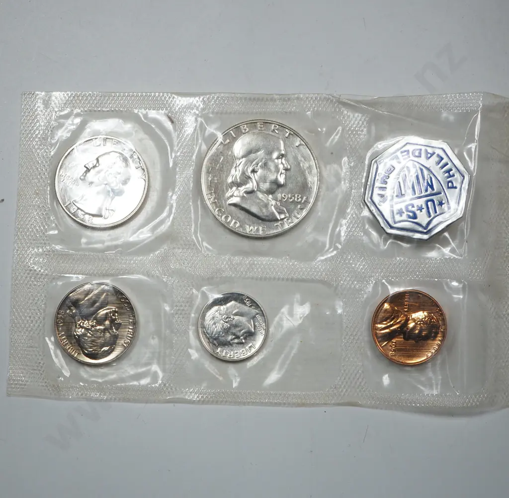 USA 1958 five coin mint set Image 1++